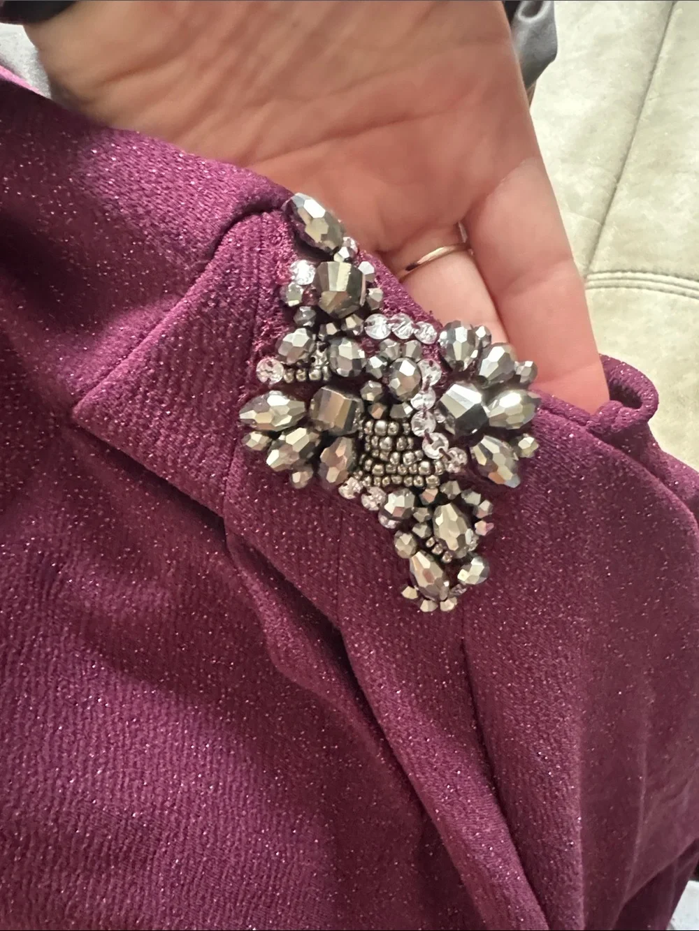 Sleeveless Sparkle Sheath Dress in Deep Plum - Elegant Evening